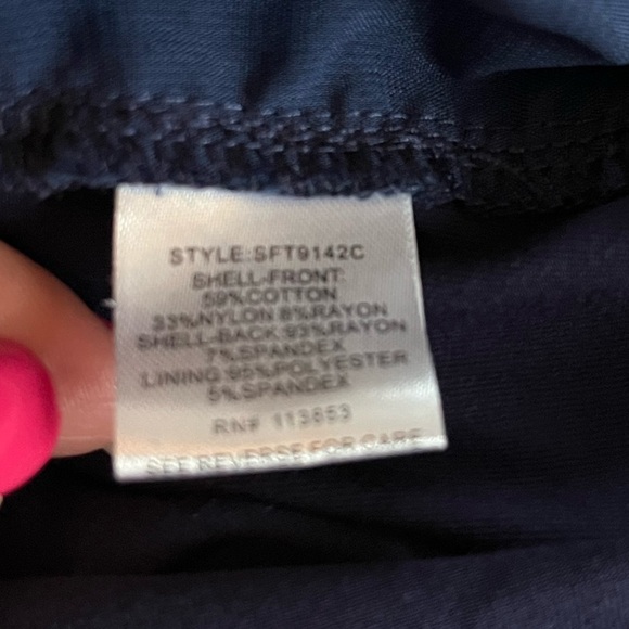 Market & Spruce Rich Navy Blouse, Sheer Short Sleeve Women’s Size Small - Picture 2 of 15